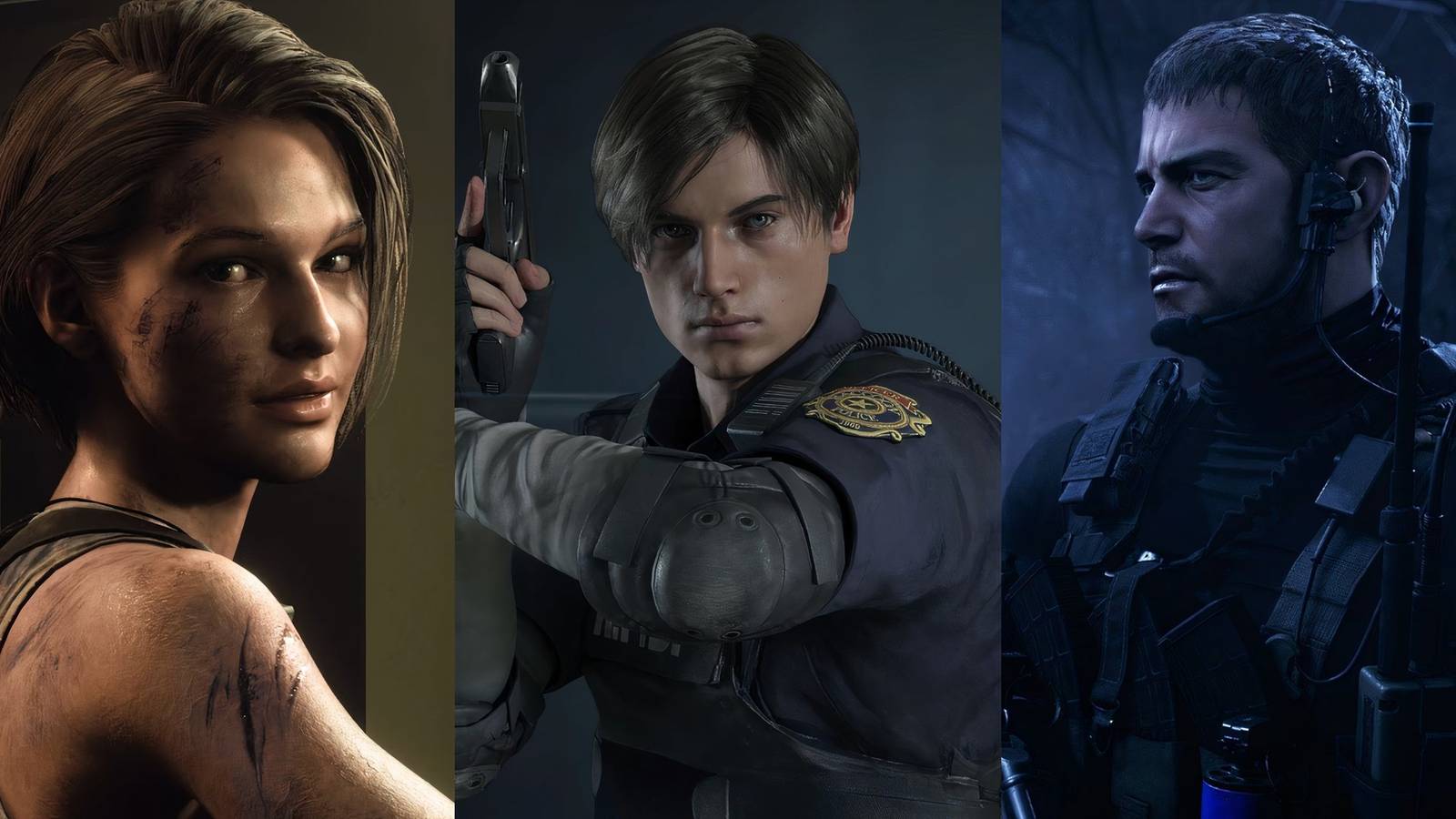 Feature image depicting Jill Valentine, Leon Kennedy, and Chris Redfield