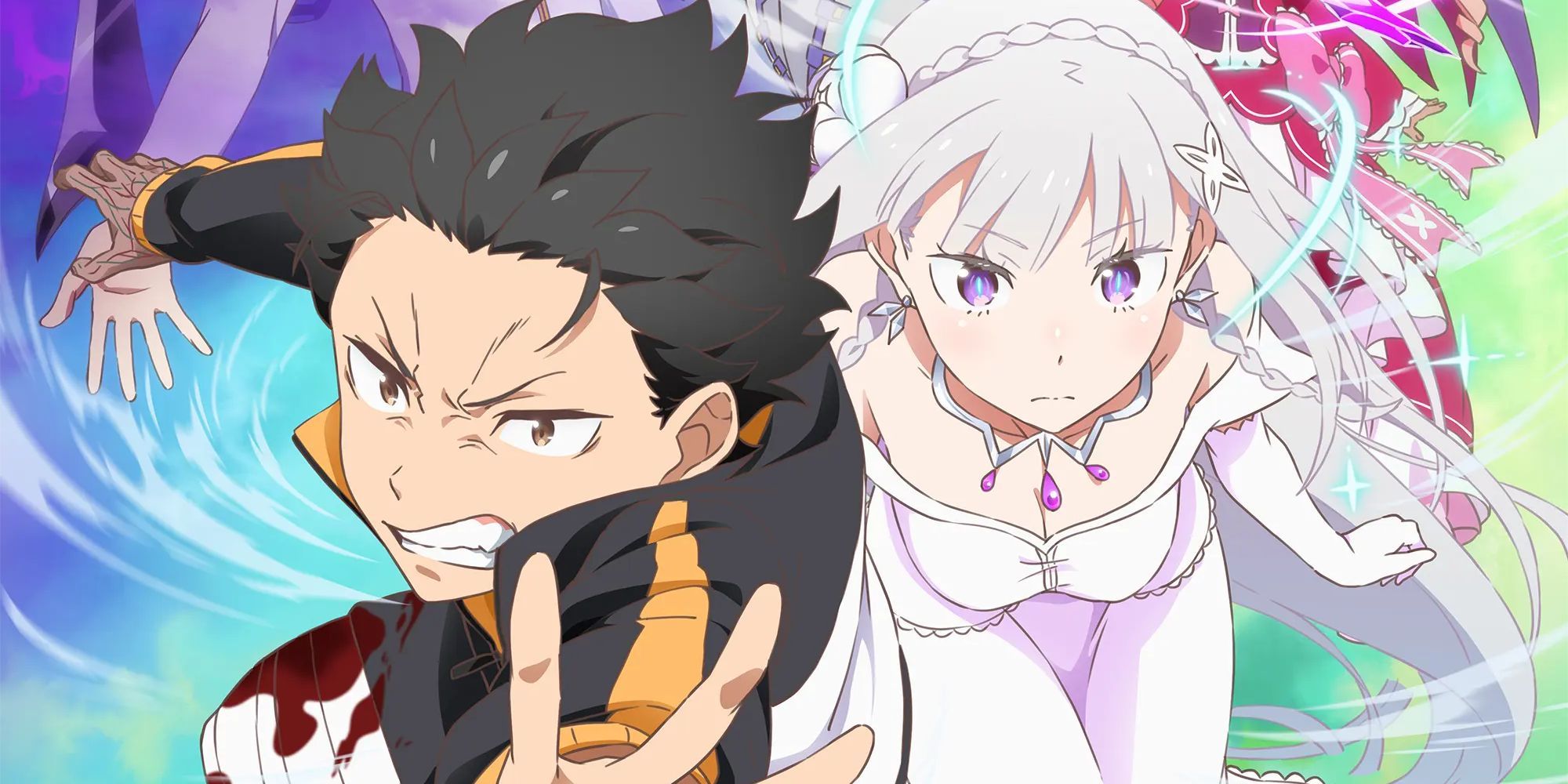 picture: subaru and emilia in re:zero season 3 poster.