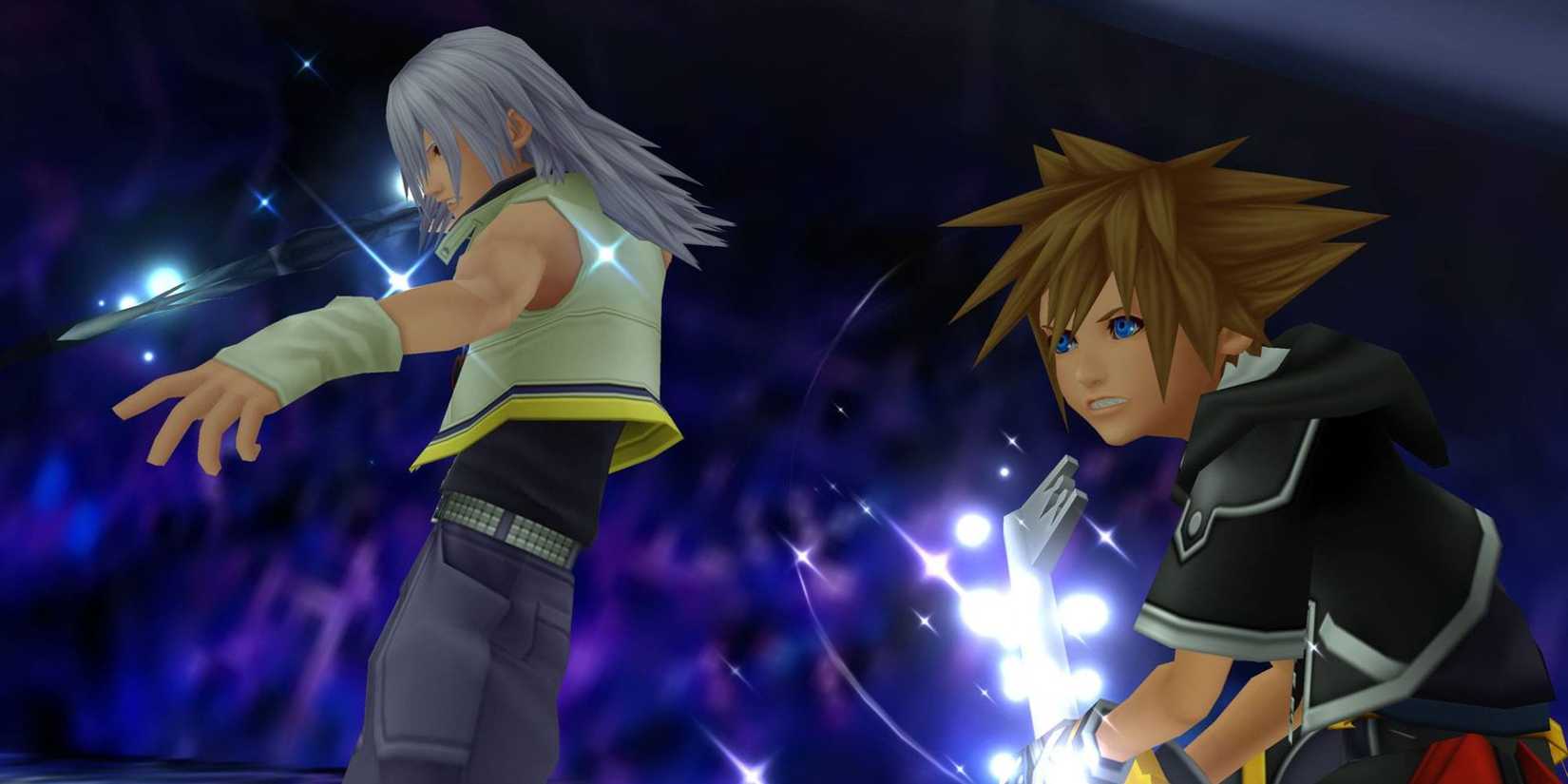 Riku and Sora confront Xemnas in Kingdom Hearts 2