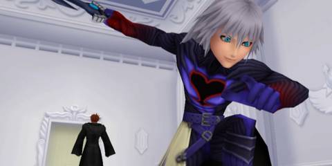 Riku uses his darkness to defeat Lexaeus.
