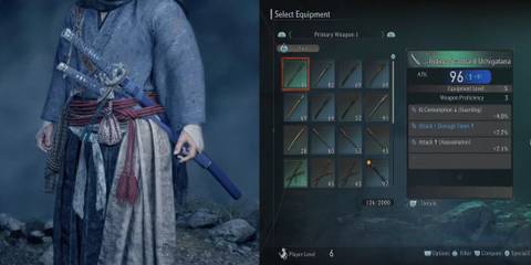 Rise of the Ronin indigo scabbard katana