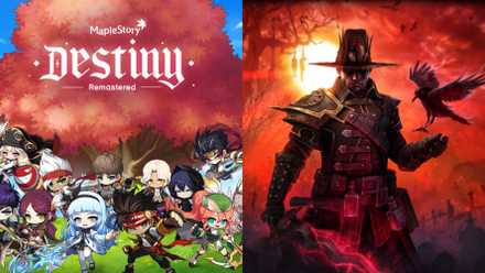 Collage showing MapleStory and Grim Dawn main images