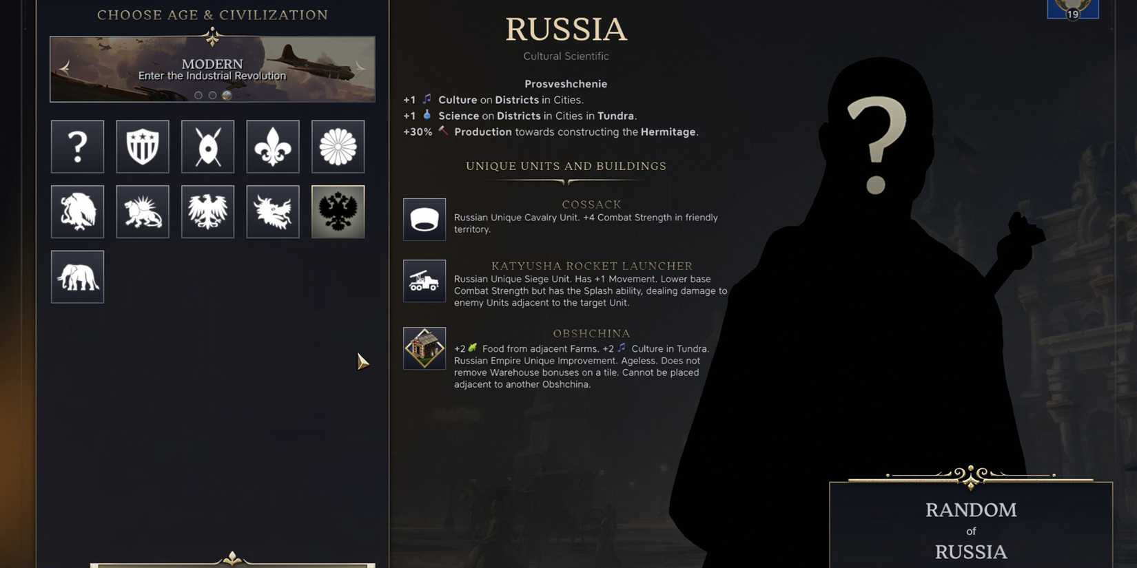 Russia Civilization in Civ 7