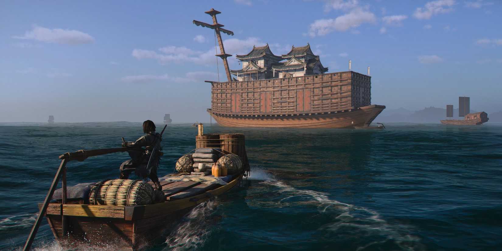 Sailing a boat in Assassin's Creed Shadows