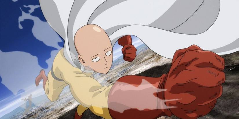 Saitama delivering a punch
