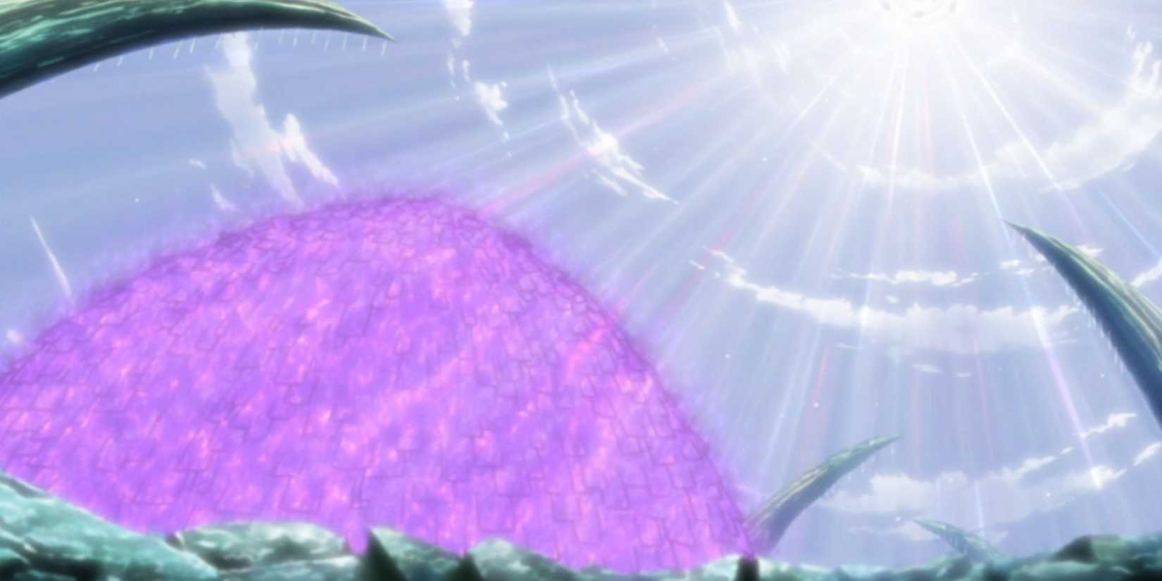 Sasuke protects Team 7 from Infinite Tsukoyomi with his Susanoo.