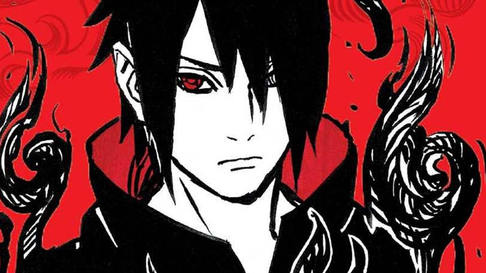 picture: sasuke in the cover of the sasuke shinden book.