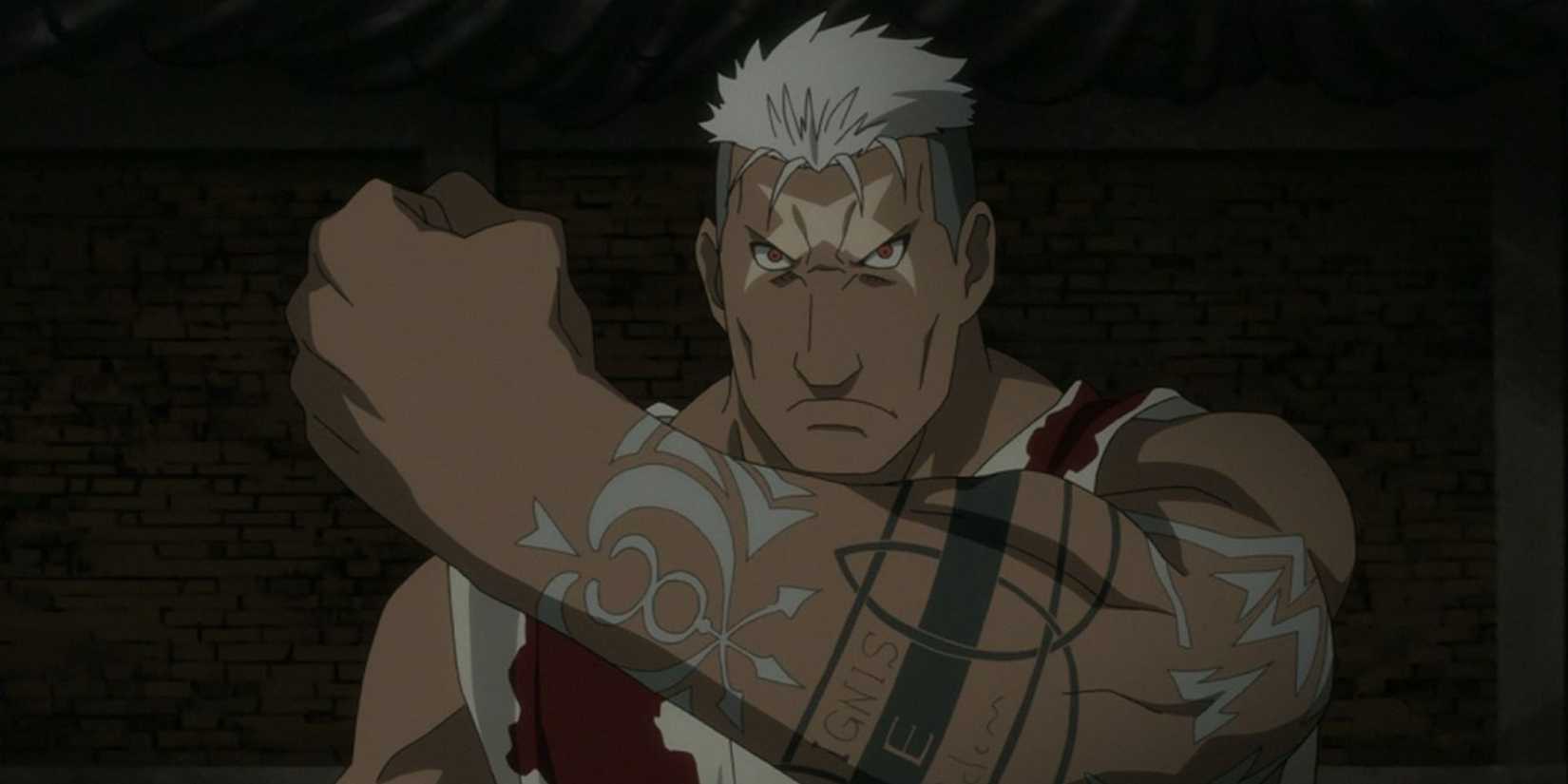 Scar reveals his alchemist arm.