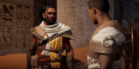 bayek conversing
