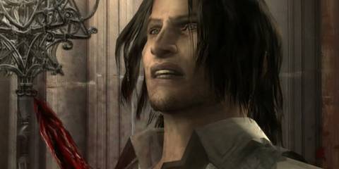 Resident Evil 4 2005 Luis being stabbed by Saddler