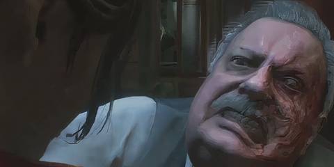 Chief Irons after being infected Resident Evil 2 Remake