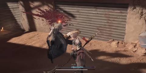 AI Limit Arrisa fighting a ghoul with a large scythe 