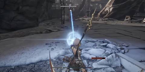 Aryssa shooting a beam at an enemy in AI Limit