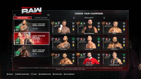 WWE 2K25 MyGM Mens Champions