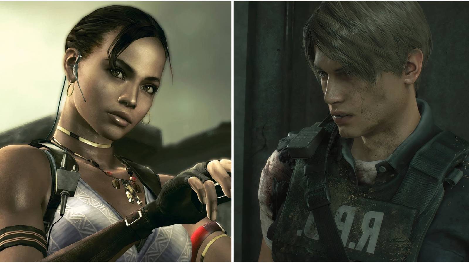 Sheva in Resident Evil 5 and Leon in Resident Evil 2 Remake