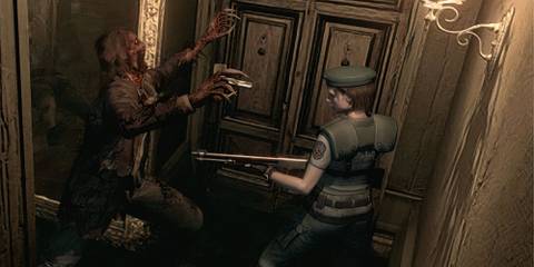 Shooting a Crimson Head in Resident Evil Remake