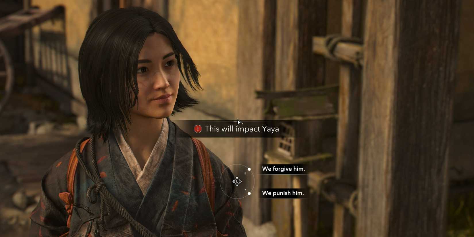 Should you choose we forgive him or we punish him in Stray Dogs quest AC Shadows