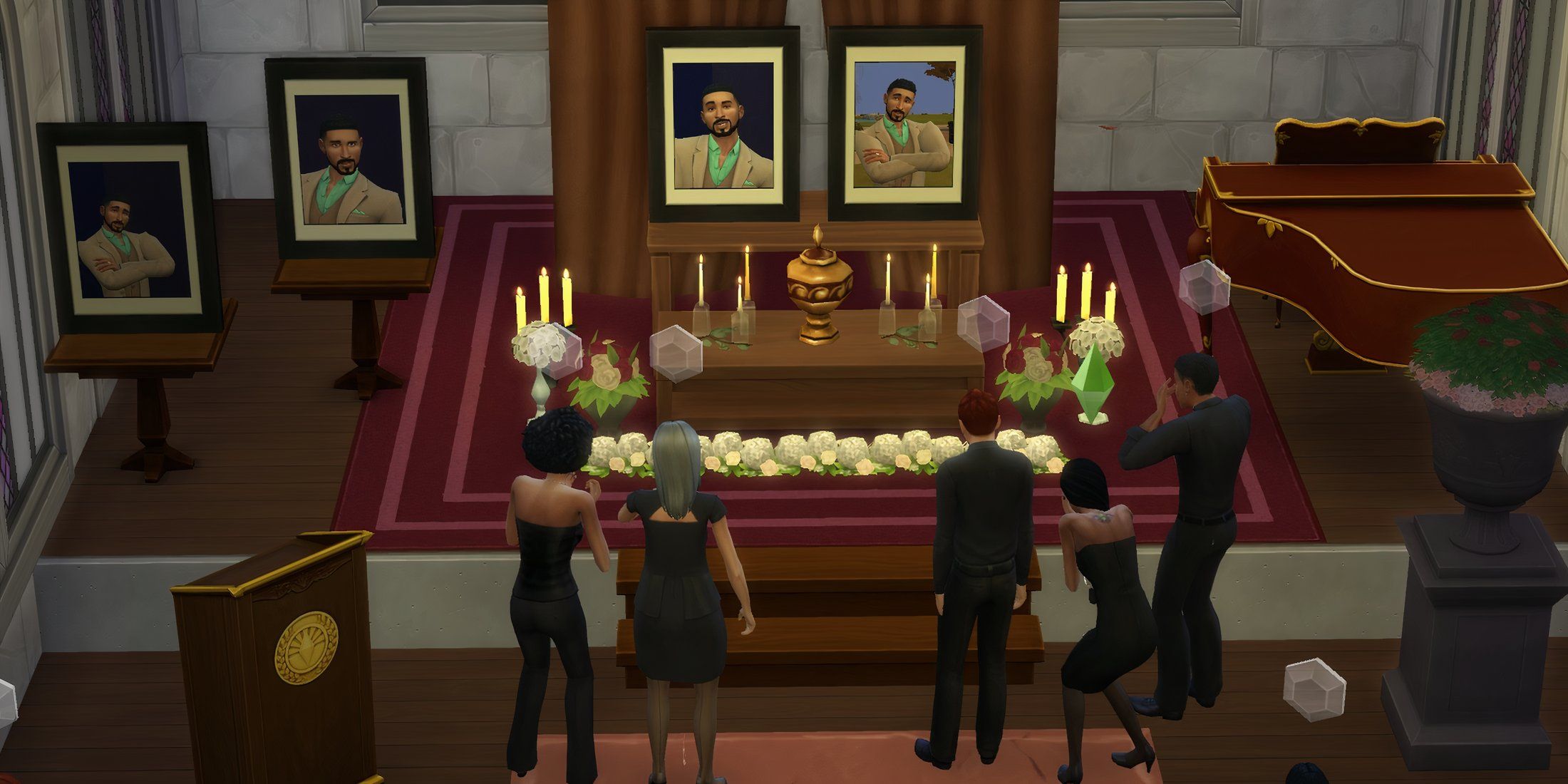 Everyone drops dead at Sims 4 funeral