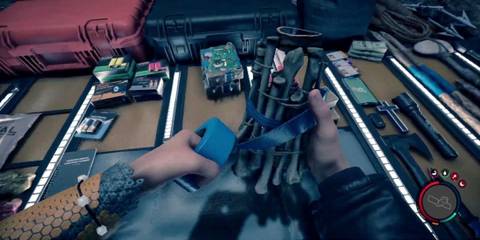 Player crafting bone armor using duct tape in crafting menu