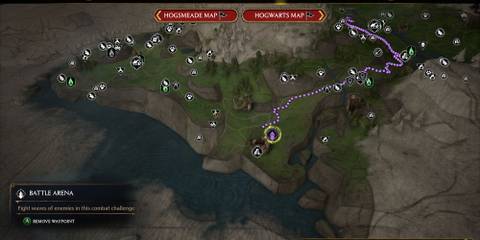South Coast Feldcroft Battle Arena location in Hogwarts Legacy