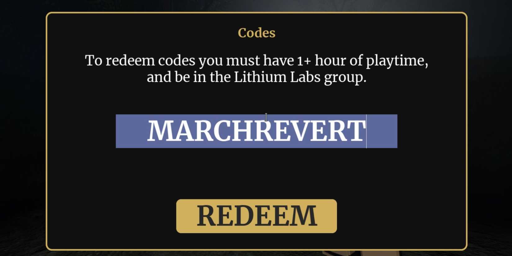 Specter the codes tab