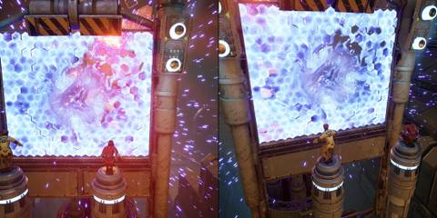 Split Fiction Collapsing Star Side Story Activate the shield with buttons