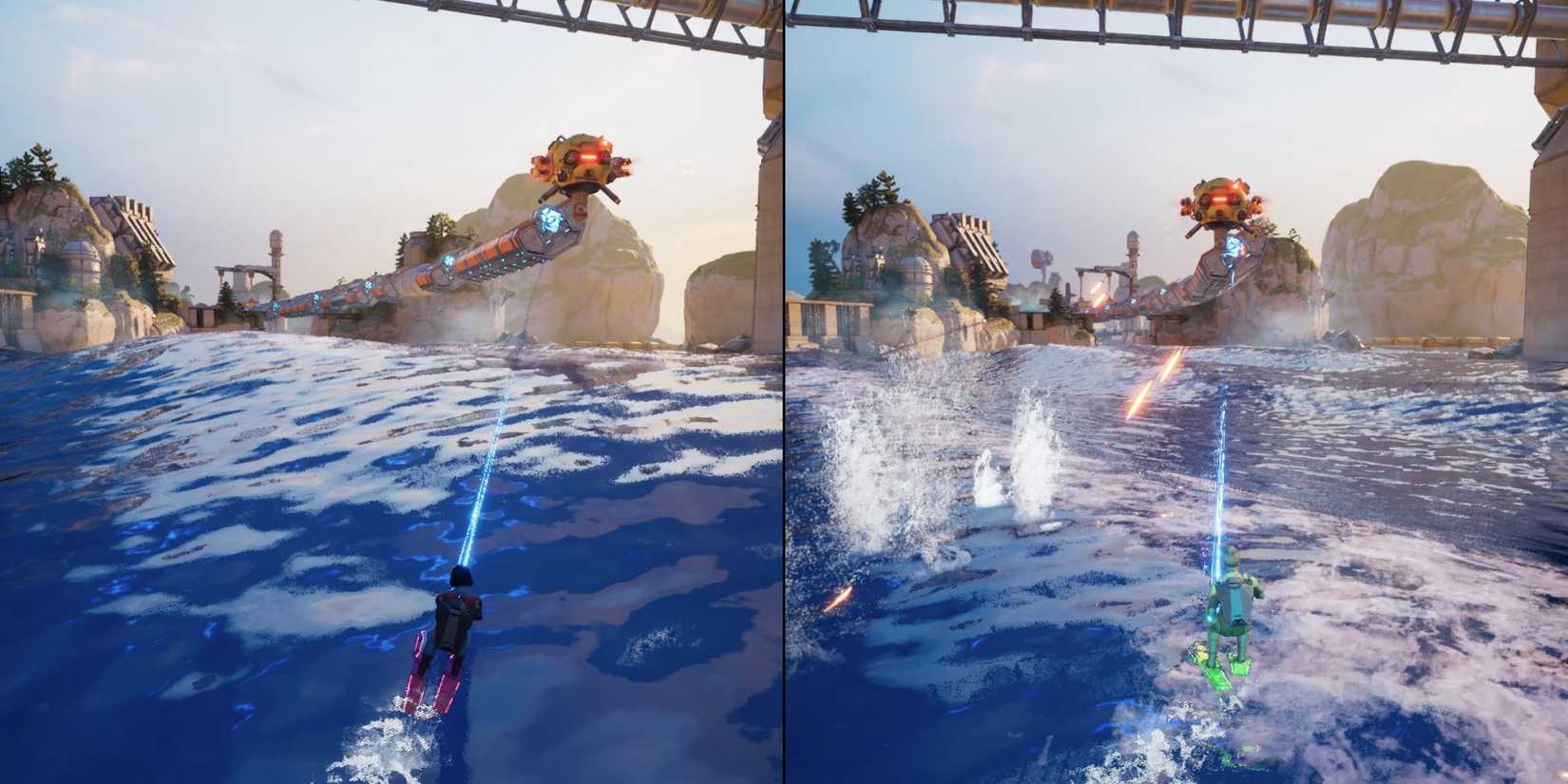 Split Fiction Train Heist Water Skiing