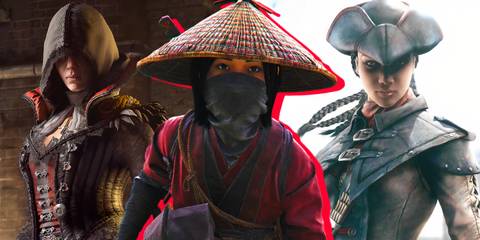 Split image of Assassin's Creed Syndicate, Assassin's Creed 3 Liberation HD, and Assassin's Creed Shadows