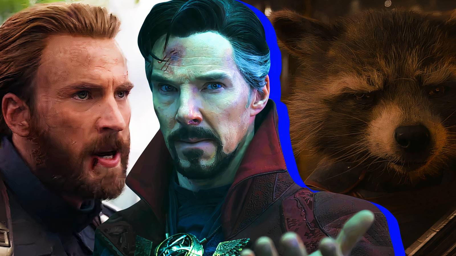 Split image of Avengers Infinity War, Doctor Strange In The Multiverse Of Madness, and Guardians Of The Galaxy Vol. 3