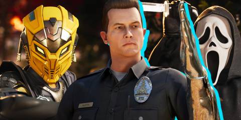 Split image of Cyrax, the T-1000, and Ghostface from Mortal Kombat 1