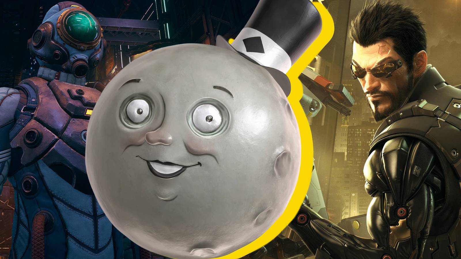 Split image of The Outer Worlds and Deus Ex Human Revolution