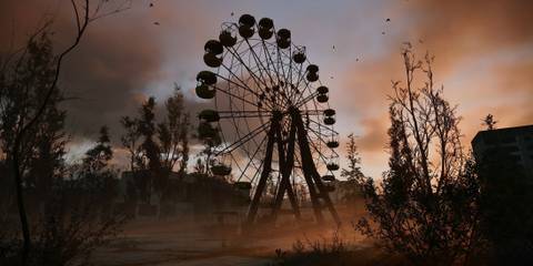 Broken down ferris wheel in Stalker 2: Heart of Chornobyl