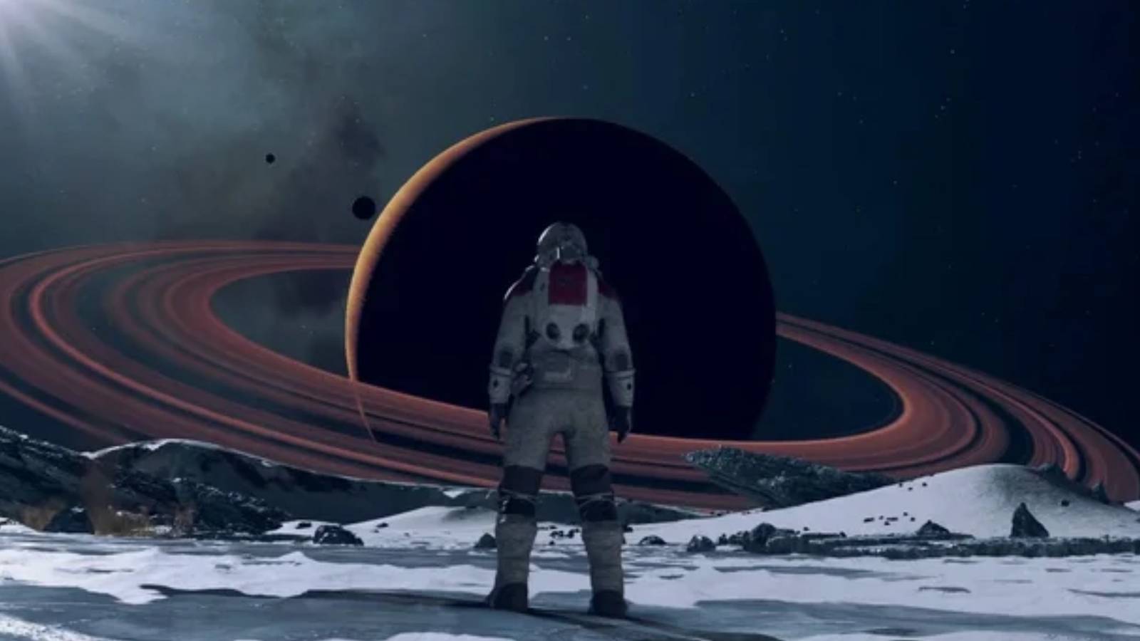 Starfield character standing in front of planet