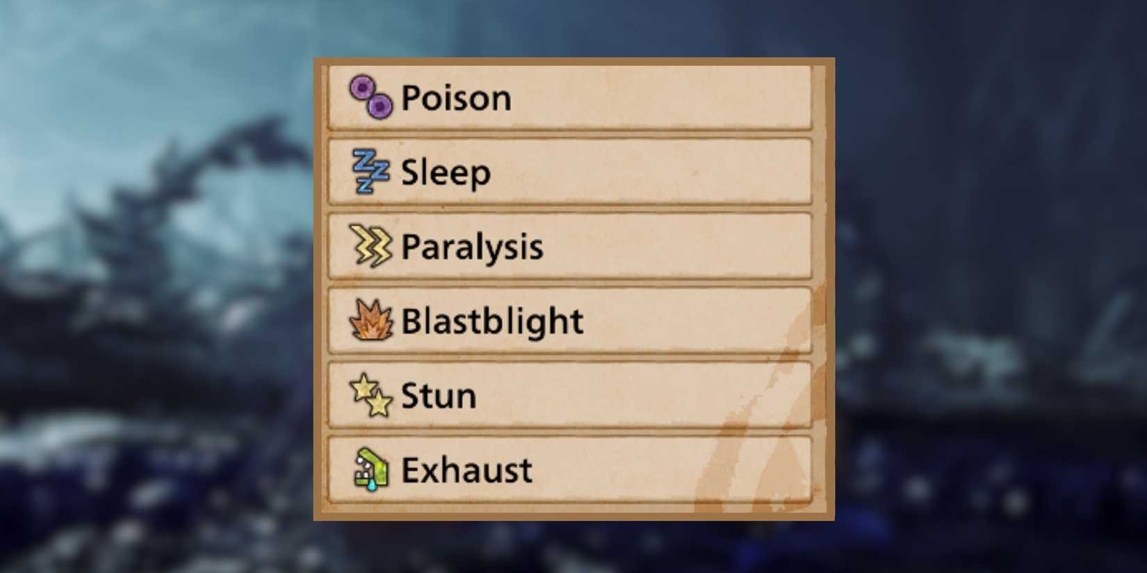 status effects in monster hunter wilds