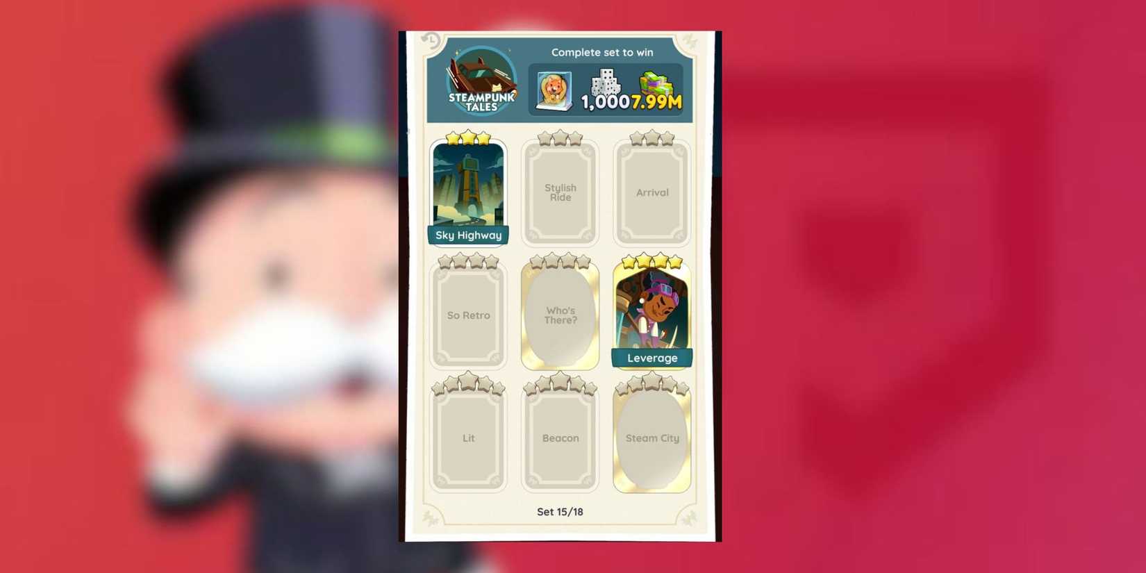 steampunk tales sticker set monopoly go