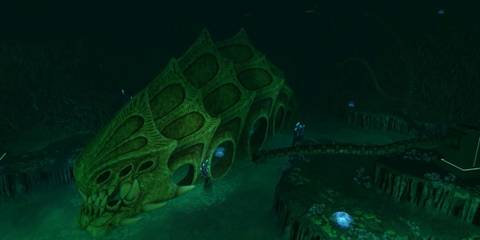 Subnautica Ancient Skeleton embedded in deep sea floor