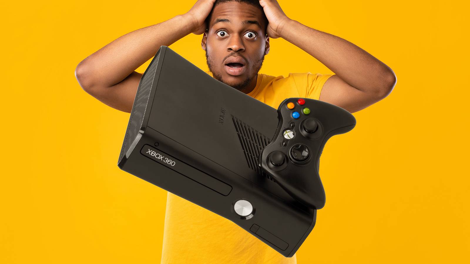 xbox 360 console in the woods