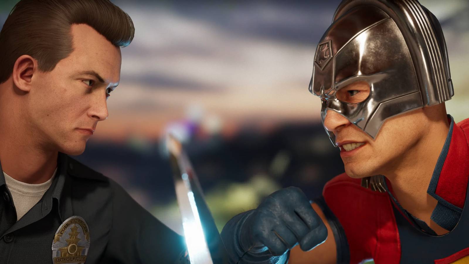 Mortal Kombat 1 T-1000 Peacemaker interaction