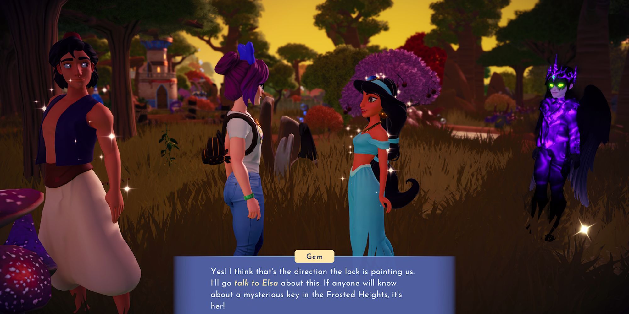 Talking to Jasmine in the Hot and Cold quest in Disney Dreamlight Valley