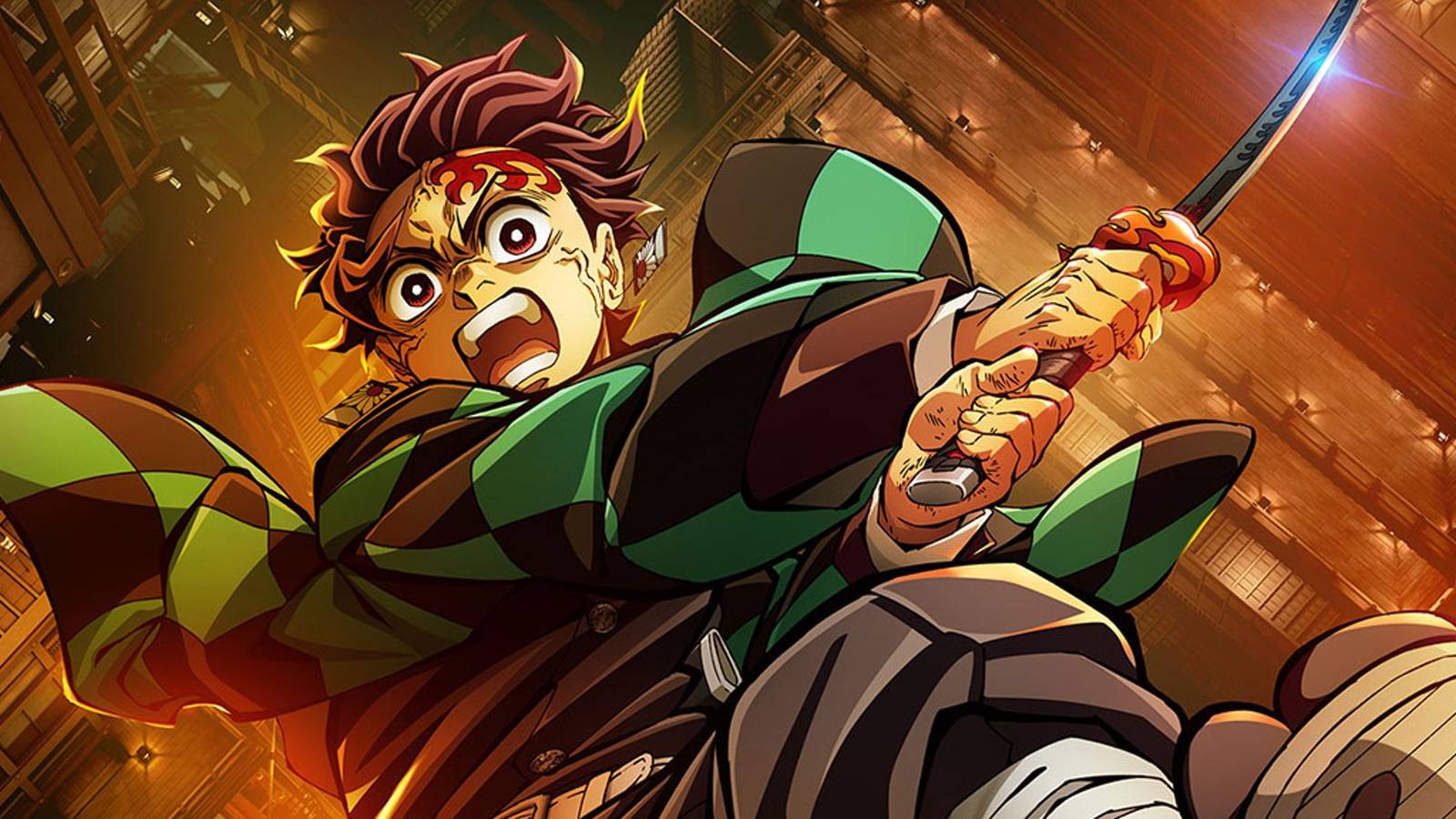 picture: tanjiro kamado in a poster of infinity castle movie 1.