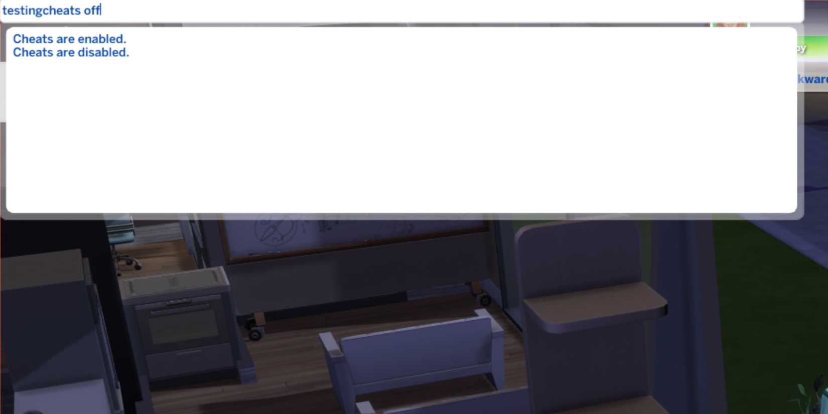 testingcheats off the sims 4