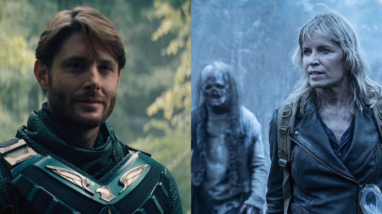 Split image of Jensen Ackles in The Boys and a zombie in Fear The Walking Dead