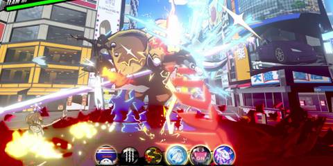 The entire party fighting against a boss.