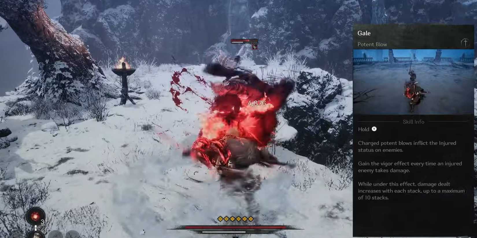 The First Berserker Khazan dual blades Gale attacking injured enemy