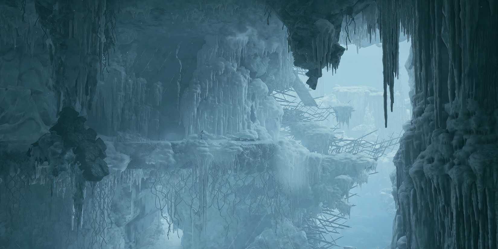 The Iceshard Cliffs in Monster Hunter Wilds