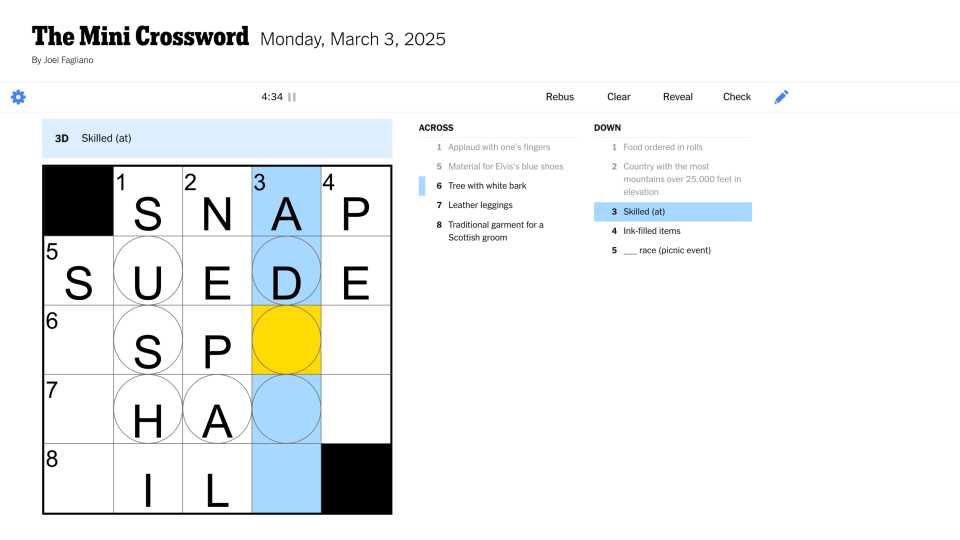 The Mini Crossword (NYT) In Game Screenshot 4