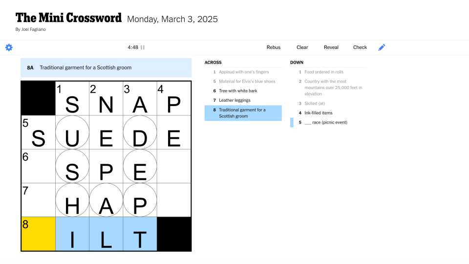 The Mini Crossword (NYT) In Game Screenshot 5