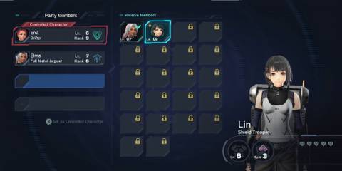 The party menu in Xenoblade Chronicles X Definitive Edition