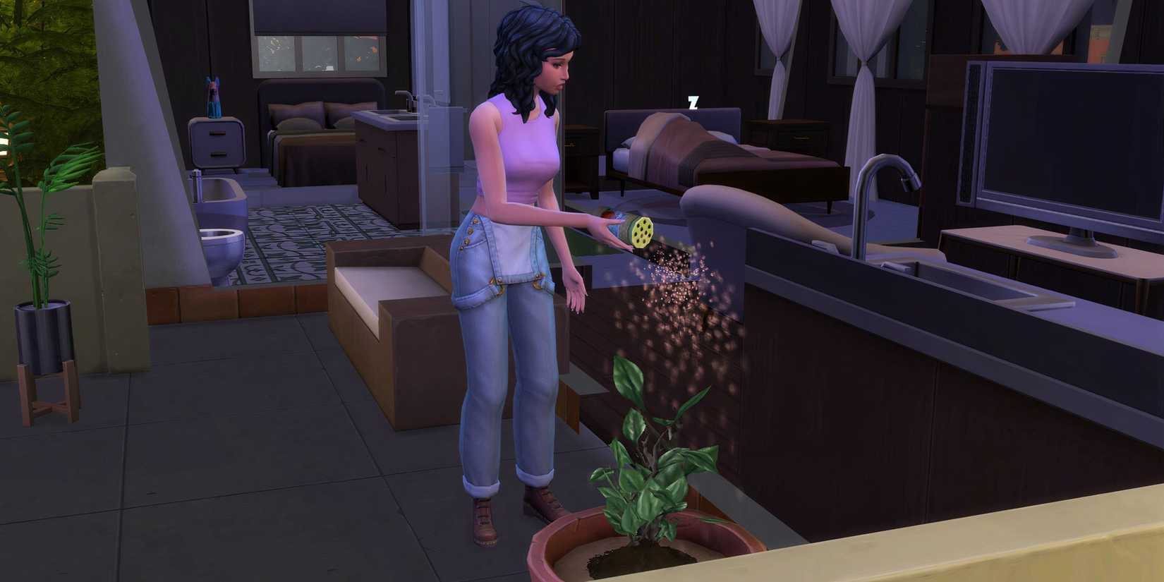 The Sims 4 Fertilize plants to increase quality 