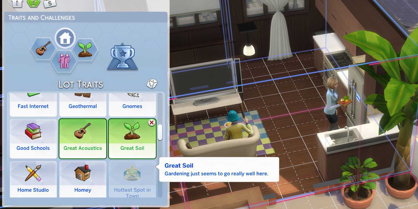 The Sims 4 Lot Traits to increase plant quality